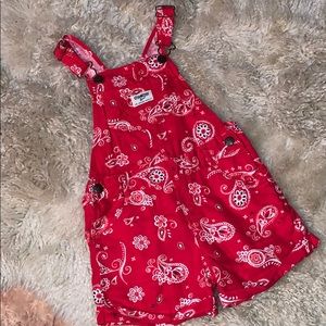 OshKosh bandana paisley print overall shorts